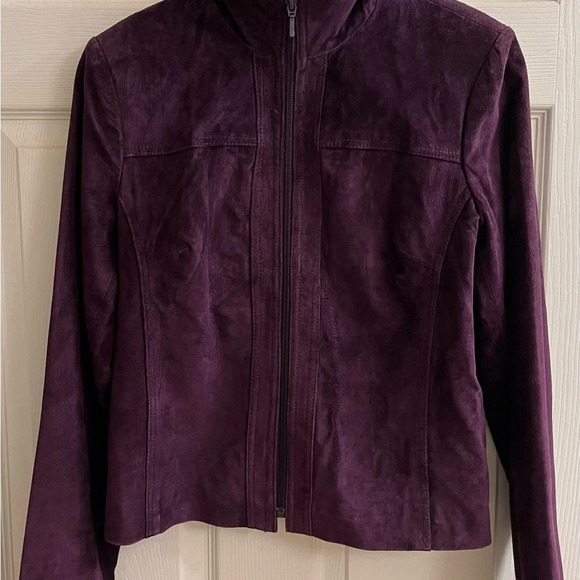 YVONNE MARIE~PURPLE JACKET~100% LEATHER~NWOT~ - Picture 3 of 9